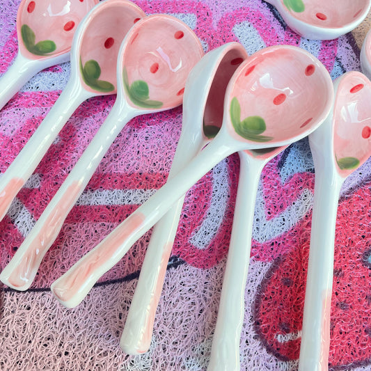 Strawberry ceramics spoon