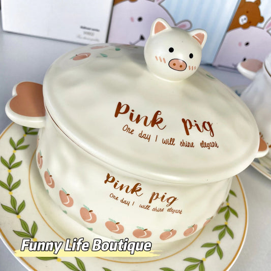 Cartoon piglet cute instant noodles bowl