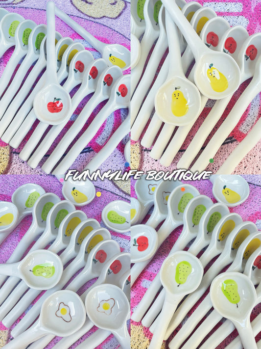 Fruit ceramic spoon